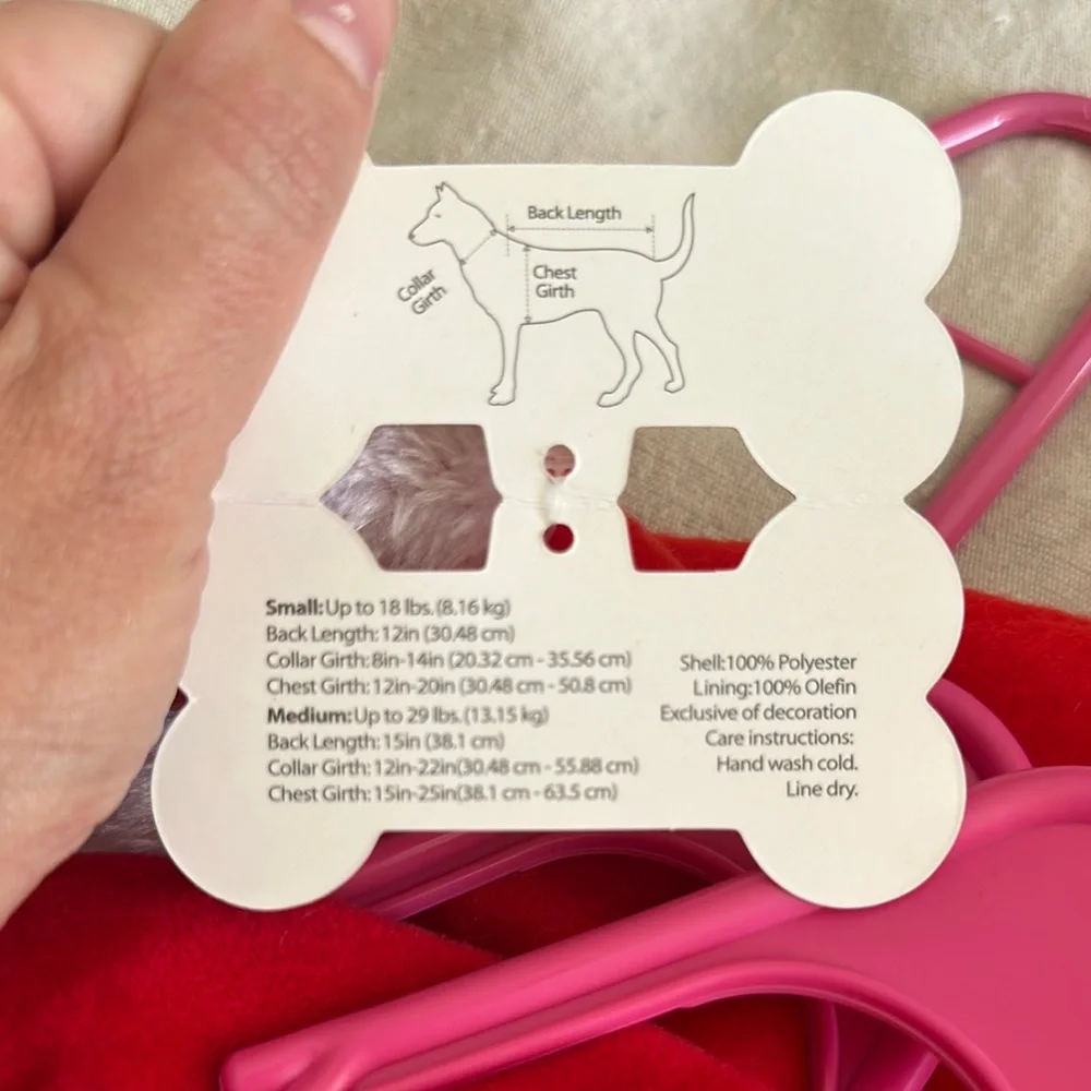 Festive Red and White Pet Costume/clothes Set